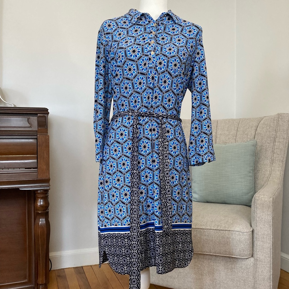 Donna Morgan Belted Pattern Dress